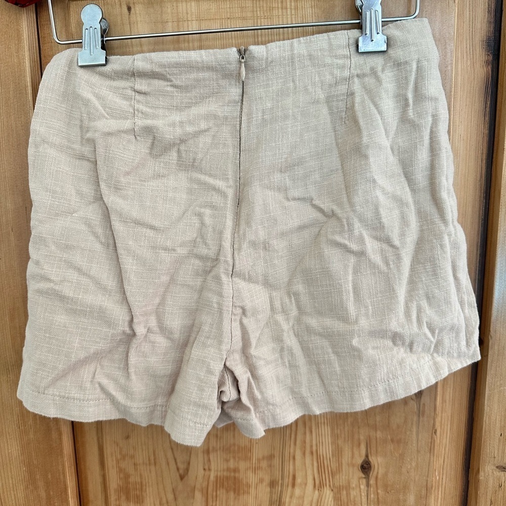 Juniors Hot Kiss Skort Tan Linen-Look Cotton Size 3 - Picture 7 of 9